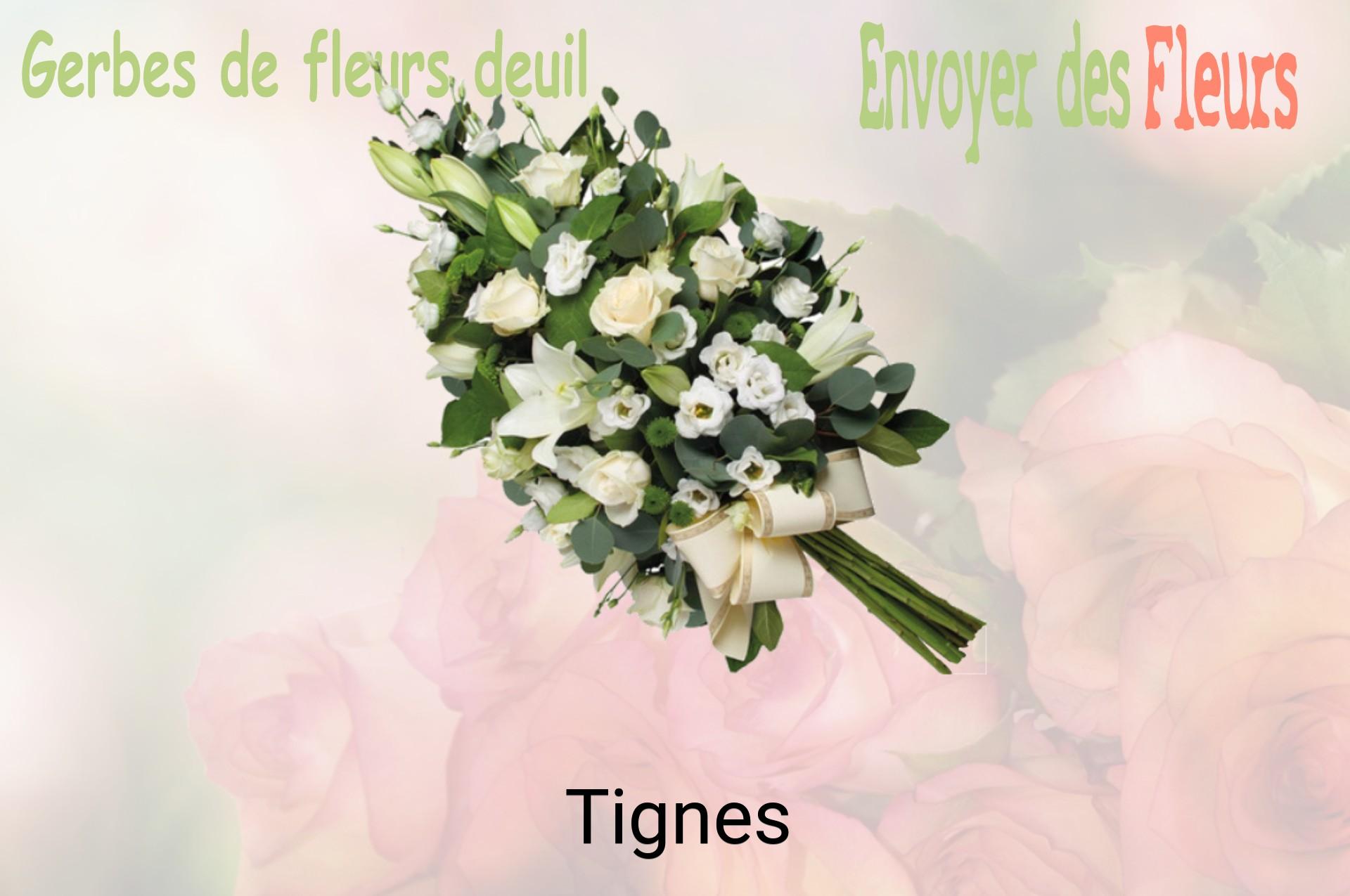 Gerbe de fleurs de deuil livrée à Tignes